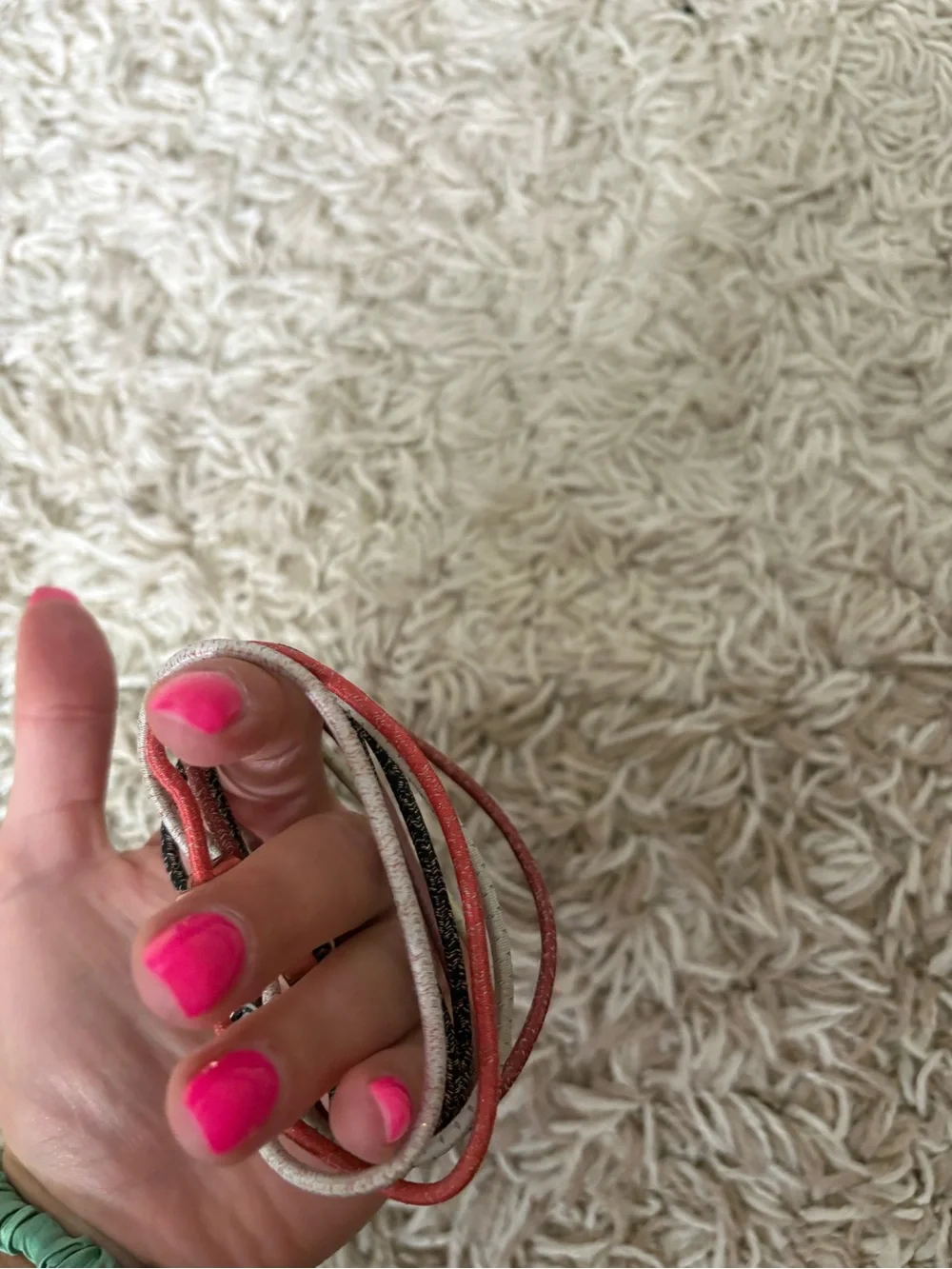 Lululemon hair tie bundle Set - Coral, Black, Olive, Cream lot of 7